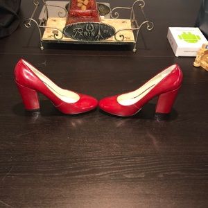 Cherry Red Chunky Heels